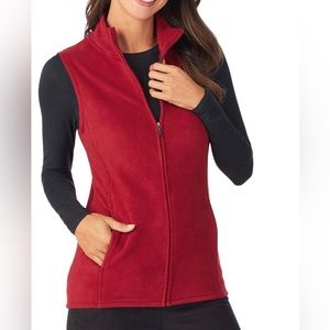 Karen Scott Soort Red Fleece Vest